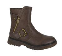Cipriata Women's Tilda PU Biker Boots - Brown - Brown - 9 UK - 100% Mixed