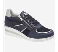 Cipriata L625 JONE Ladies Lace/Zip Trainers Silver Metallic (Navy, Numeric_3)