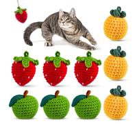 Cipsken 9-Pack Catnip Cat Toys Balls, Woolen Yarn Balls with Natural Silvervine Gall Fruit, Handmade Interactive Cat Nip Ball Toys for Indoor Kitten Kitty Enrichment & Stress Relief