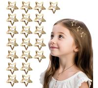 Cipszoely Star Hair Clips Gold Snap Hair Clips, 20 Pcs Gold Hair Clips for Kids Girls Women Small Mini Star Clips Cute Elegant Non-Slip Gold Star Hair Clips Star Snap Clips Gold Hair Accessories