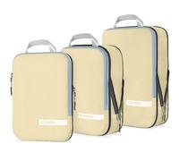 Cipway Compression Packing Cubes Set for Travel, Ultralight Expandable Packing Organisers for Carry on Luggage Suitcase (Vanilina Cream 3pcs)