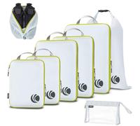 Cipway Compression Packing Cubes, Ultralight Travel Luggage Organizer Sets Extensible Travel Essentials for Carry on Suitcase(White 8pcs)