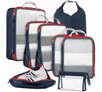 Cipway Compression Travel Packing Cubes,Mesh Design Lightweight Travel Bags Organiser for Backpack Suitcases Home Storage(Blue 8pcs)