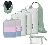 Cipway Compression Travel Packing Cubes,Mesh Design Lightweight Travel Bags Organiser for Backpack Suitcases Home Storage(Sage green 8pcs)