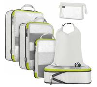 Cipway Compression Travel Packing Cubes,Mesh Design Lightweight Travel Bags Organiser for Backpack Suitcases Home Storage(White 6pcs)