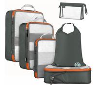 Cipway Compression Travel Packing Cubes,Mesh Design Lightweight Travel Bags Organiser for Backpack Suitcases Home Storage(Grey 6pcs)