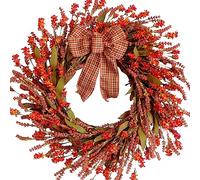 CIR OASES 18-inch Fall wreath Orange Flower Front doorwreath bow wheat wreath Indoor outdoor garden decoration