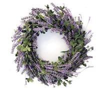 CIR OASES 20-inch purple Lavender wreath Artificial lavender leafy front door decoration Wreath Four Seasons Indoor Outdoor Home decor Wedding Party Holiday decor