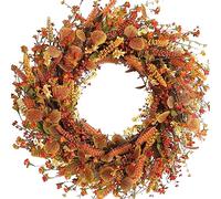 CIR OASES 24-inch Fall wreath Orange Wheat Harvest wreath Home decor Thanksgiving Fall Harvest Celebration wreaths Wedding party birthday wreaths