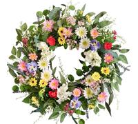 CIR OASES 24-inch Spring Wreath Artificial Flowers Green Leaves Wreath for Front Door Corridor Indoor Outdoor Home Decoration, Wedding Party Festival Celebration Decoration
