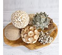 CIR OASES 6pcs 3.5inch Woven Wicker Rattan Balls Decorative Ball Twig Orbs Green Orbs Vase Bowl Filler for Tabletop Decoration (Brown) …