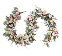 CIR OASES Easter Long Vine Wreath 70 inch Spring Artificial Egg Flower Berry Long Vine Colorful Easter Decoration Holiday Celebration Indoor Outdoor Home Decoration Long Vine