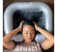 Circa AIR Inflatable Sink for Locs - Inflatable Hair Washing Basin for Locs. Portable Shampoo Bowl to Wash Hair in Bed for Elderly, Kids, Bedridden Too, Comfortable Loc Detox Tub with Pillow