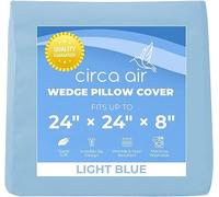Circa Air Wedge Pillow Cover - Ultra Soft, 100% Microfiber Wedge Pillow Case (24x24x8), Zip Cover, Machine Washable, Light Blue