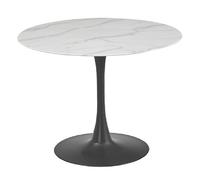circa white marble glass large round dining table with metal base
