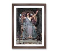 Circe Offering The Cup To Odysseus By John William Waterhouse Classic Painting Framed Print | A2 Walnut Framed Wall Art | Ready to Hang | Classic Historical Picture | Living Room Bedroom Lounge Office