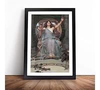 Circe Offering The Cup To Odysseus By John William Waterhouse | Framed Wall Art Print | Modern Home Decor Picture | Ready to Hang Artwork for Living Room, Bedroom, Kitchen or Office | Multiple Sizes
