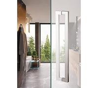 CIRCIR 4/5 Ft Square Metal Push Pull Bar Handles for Kitchen Closet Barns,Modern Shower Glass Door Handle, Double-Sided Mounted(Silver,80cm/31.5in)