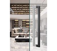 CIRCIR 4/5 Ft Square Metal Push Pull Bar Handles for Kitchen Closet Barns,Modern Shower Glass Door Handle, Double-Sided Mounted(Black,80cm/31.5in)