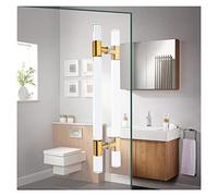 CIRCIR Acrylic Clear Crystal Push Pull Bar - 23/31/39/47/59 inch Long,Indoor Shower Door Handle, for Barn/Bathroom/Office, Double Side Mounted(Gold,Length-120cm/47.2in)