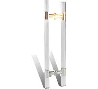 CIRCIR Bar Sliding Barn Door Handle,23.6inch Modern Clear Crystal Entry Door Handle, Internal External Double Sided H Shape Swing Door Handle with Fittings(Clear)