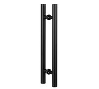 CIRCIR Heavy-Duty Steel Push Pull Door Handle with Fittings for Shower Glass Sliding/Barn Door/Interior Exterior Door,24in/31.5in/47in/39.4in/59in Sliding Door Handle(Matt Black,80cm/31.5inch)