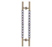 CIRCIR Modern Transparent Crystal Double Sided H Shape Door Pull Grab/Rod for Indoor Barn Wood Door Slding Glass Gate,Front Entry Door Handle, 31.5 39 47 59 inch(Gold,80cm/31.5inch)