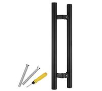 CIRCIR Push Pull Bar Handle,Modern Entry Door Handle, Heavy Duty Double Sided H Shape Swing Door Handle, Shower Glass Sliding Barn Door Interior Exterior Door Handle(Black,50cm/20inch)