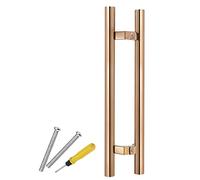 CIRCIR Push Pull Bar Handle,Modern Entry Door Handle, Heavy Duty Double Sided H Shape Swing Door Handle, Shower Glass Sliding Barn Door Interior Exterior Door Handle(Rose Gold,150cm/59inch)