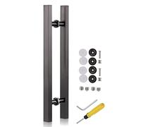 CIRCIR Steel Shower Glass/Sliding Barn Door/Interior Exterior Gate Push Pull Bar,Square Entry Door Handle - 16/24/32/40/48inch Long, Modern Style(Black2,50cm/19.7in)