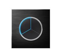 Circle 1/2/3/4 gang 2 way Push Button Wall Light Switch Glass Step Light LED Indicator (black aluminum 3 gang 2 way)