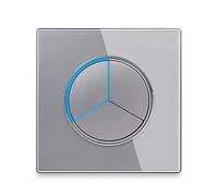 Circle 1/2/3/4 gang 2 way Push Button Wall Light Switch Glass Step Light LED Indicator (grey 3 gang 2 way)