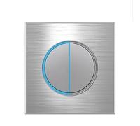 Circle 1/2/3/4 gang 2 way Push Button Wall Light Switch Glass Step Light LED Indicator (grey aluminum 2 gang 2 way)