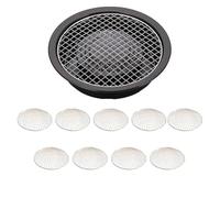 Circle Aluminum Disposable Replacement Grates, Pack of 10, Compatible with Iwatani's Portable Gas BBQ Stove Aburi Top Pan, CB-P-AM3, Yakitori, Japanese Barbecue, 9.84inch