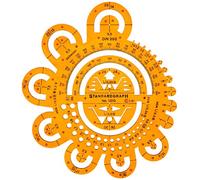 Circle Arc Radius Shapes Template Stencil for Technical Drawing Drafting with Protractor and Surface Roughness Symbols