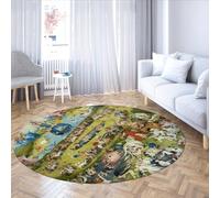 Circle Area Rugs The Garden of Earthly Delights by Hieronymus Bosch Washable Non-slip Round Carpet for Home Office Study Floor Decor 244cm（Round）