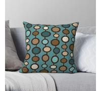 Circle Atomic Brown Cream Blue Square Pillowcase Polyester Linen Velvet Pattern Zip Decorative Bed Cushion Cover