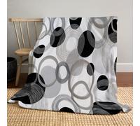 Circle Blanket Modern Style Fleece Blanket Ultra Soft Cozy Throw Blankets All Season Use for Sofa, Couch, Bedroom,Travel, 150x200cm, Grey