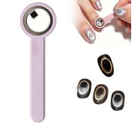 Circle Cat Eye Magnet for Nails, 2026 New Rotating Ring Magnet with a Handle for Nails Art, Hollow Circular Magnets Tool for French Heart Wide Beam Design, DIY Gel Art Manicure Kit