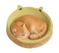Circle Cat Scratcher - Breathable Woven Nest - Kitten Ear Design Cotton Rope Cat Bed - for Play Exercise Enrichment Activity Nail Trimming Paws Care Furniture Safety
