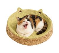 Circle Cat Scratcher | Breathable Woven Nest | Kitten Ear Design Cotton Rope Cat Scratching Pad | for Furniture Safety Nail Trimming Paws Care Boredom Enrichment Play