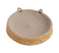 Circle Cat Scratcher - Breathable Woven Resting Nest | Kitten Ear Design Cotton Rope Cat Scratching Pad - for Furniture Safety Nail Trimming Paws Care Boredom Enrichment Play
