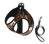 Circle Cobblestones Print Pet Leash Vest Soft Adjustable Step in Puppy Vest Outdoor Walking with Leash