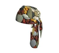 Circle Cobblestones Print Skull Cap Moisture Wicking Bike Headwrap Lightweight Helmet Liner Adult Modern Hat 55-60 cm