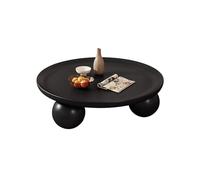 Circle Coffee Tables for Living Room with 3 Ball Legs Rounded Edges Simple Modern End Table for Home Apartment Office Easy Assemble(Black,90cm/35.4in)