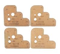 Circle Corner Acrylic Template, DIY Leather Craft Ruler Stencil, 4Pcs Acrylic Cutting Guide with 4mm/3.85mm/3.38mm/3mm Chopping Pitch, Round Corner Ruler for Leather Crafting and B