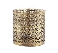 Circle Cross Designed Vintage Hairbrush Holder Antique Make up Brush Holder Makeup Vanity Organizer (Brass (Matt Gold), Medium)