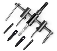 Circle Cutter Adjustable Circular Cutter Wood Woodworking Tools 30-300 mm Hole Saws Adjustable Metal for Wood, Plasterboard, Plastic, with 4 Blades, Wrench and Positioning