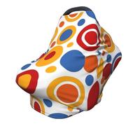 Circle Dots Nursing Cover 360° Full Coverage Geometric Art Stretch Scarf for Breastfeeding and Car Seat Cover Fit for Most Pushchairs and Prams