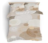 Circle Duvet Cover Set, Geometric Single Bedding Set, Soft Microfiber Reversible Quilt Cover 2 Piece with Zipper Closure, 1 Duvet Cover 135x200 cm 1 Pillowcase